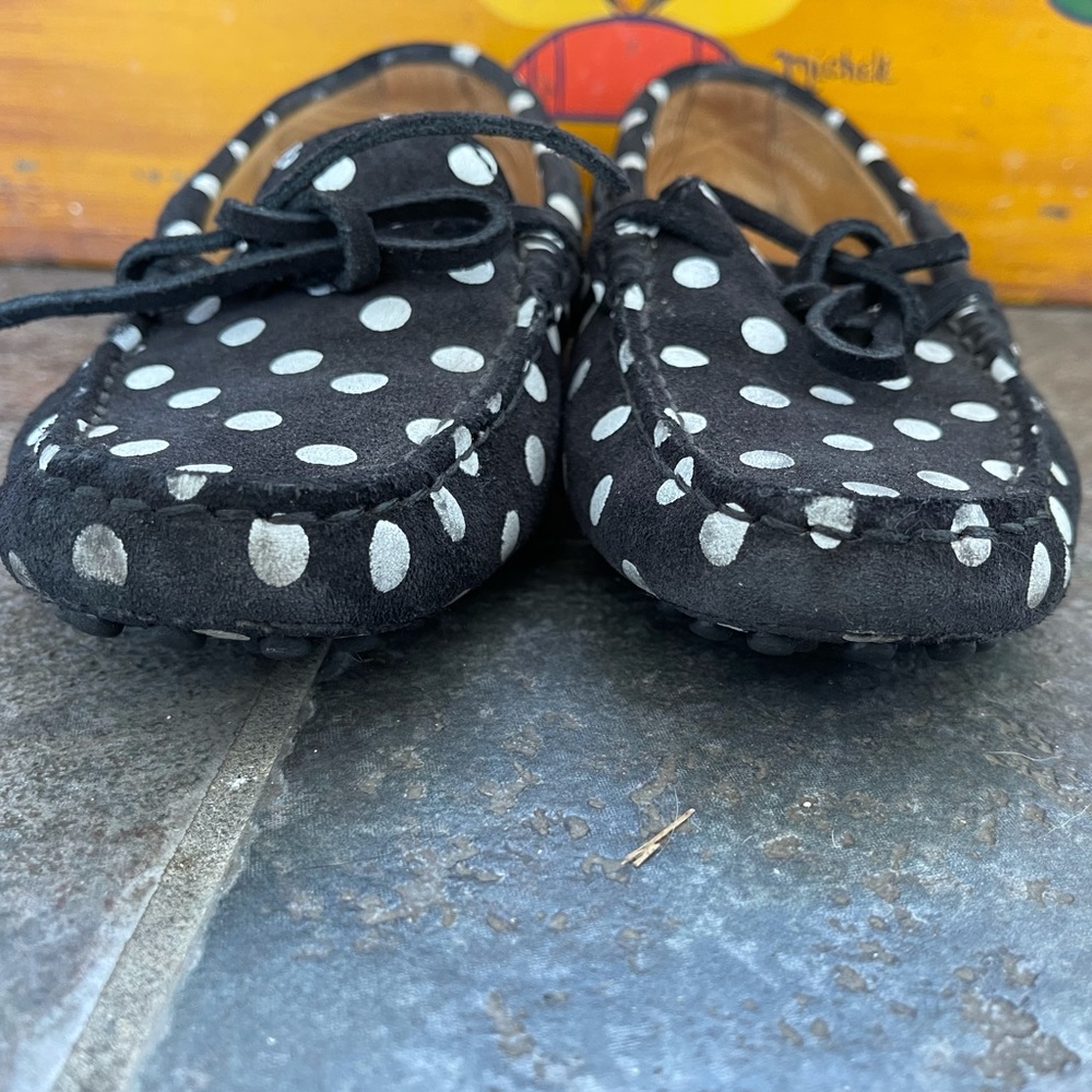 Tod’s Black & White Polka Dot Driving Loafers 34.5 - Picture 7 of 7